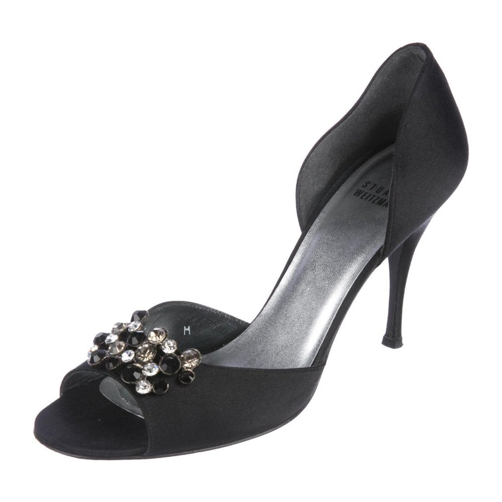 Stuart Weitzman Satin Embellished Pumps Size 9